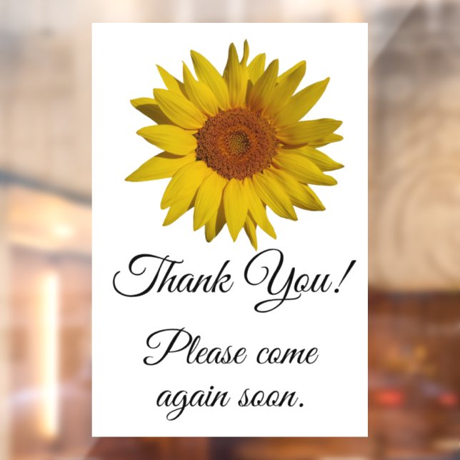 Autocollant Pour Fenêtre Commerce de tournesol personnalisable  (Feuille 2)
