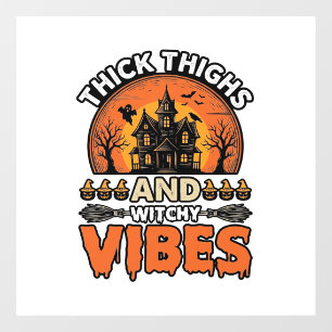 Autocollant Pour Fenêtre Conception de chemise Halloween Thick Thighs Witch