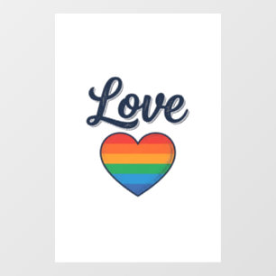 Autocollant Pour Fenêtre Conception de chemise vectorielle Love Rainbow Hea