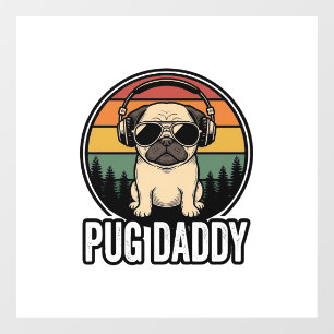Autocollant Pour Fenêtre Conception de chemise vectorielle pour chien Pug D