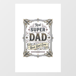 Autocollant Pour Fenêtre Conception de chemise Vintage Super Papa Meilleur 