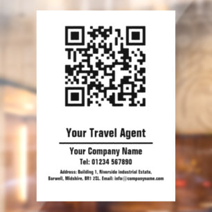 Autocollant Pour Fenêtre Conception de code QR de l'agent de voyage