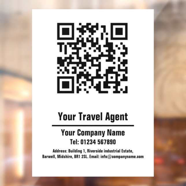 Autocollant Pour Fenêtre Conception de code QR de l'agent de voyage (Feuille 2)