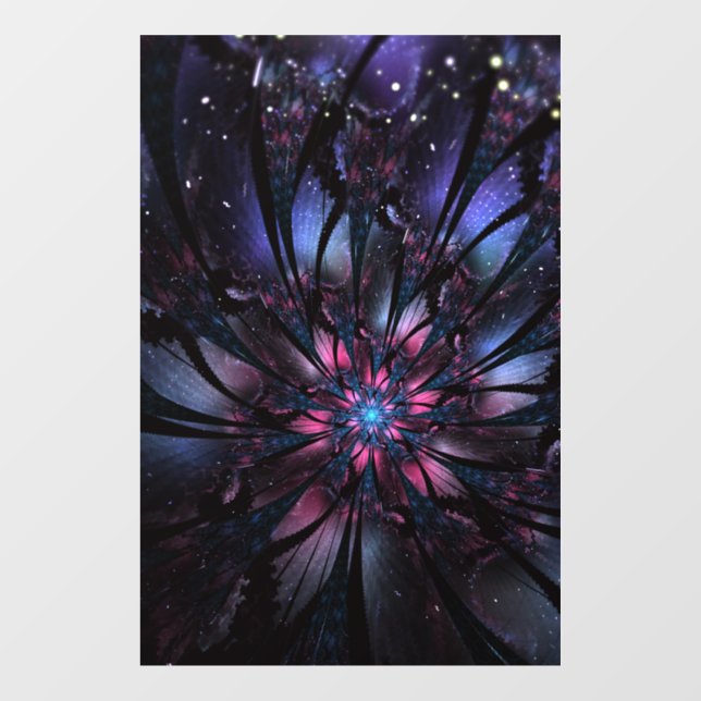 Autocollant Pour Fenêtre Conception de fleur fractale abstraite. (Feuille)