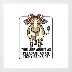 Autocollant Pour Fenêtre Conception de T-Shirt vintage vache patchwork grin