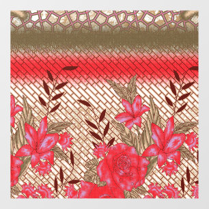 Autocollant Pour Fenêtre Conception de tissu complexe avec motifs floraux