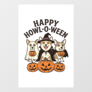 Autocollant Pour Fenêtre Conception de vecteur de chien de Halloween de Cor