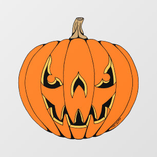 Autocollant Pour Fenêtre Conception d'Halloween de citrouille effrayante Ja
