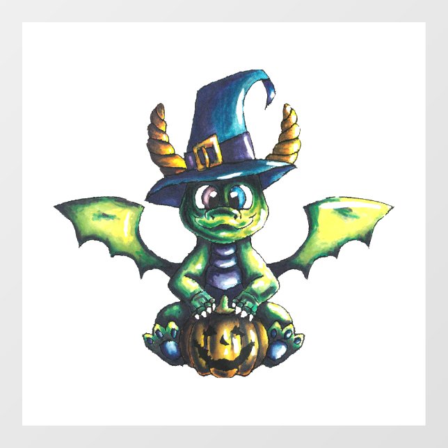 Autocollant Pour Fenêtre Conception magique du dragon d'Halloween (Feuille)