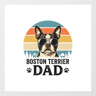 Autocollant Pour Fenêtre Conception Papa Boston Terrier Amant de Chien Vint