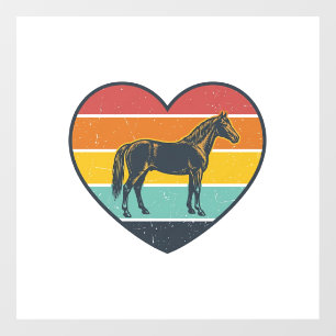 Autocollant Pour Fenêtre Conception vectorielle de cheval de cœur de couche