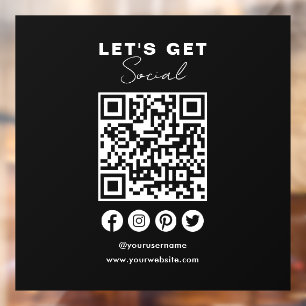 Autocollant Pour Fenêtre Connectez-vous aux médias sociaux américains QR Co