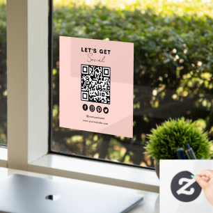 Autocollant Pour Fenêtre Connectez-Vous Aux Médias Sociaux Américains QR Co