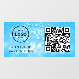 Autocollant Pour Fenêtre Contrôle d'accès Code QR Logo de l'entreprise En