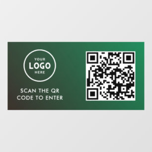 Autocollant Pour Fenêtre Contrôle d'accès Code QR Logo de l'entreprise En