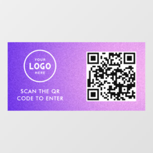 Autocollant Pour Fenêtre Contrôle d'accès   Code QR Logo de l'entreprise En