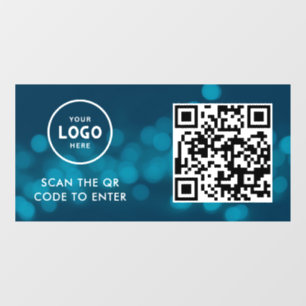 Autocollant Pour Fenêtre Contrôle d'accès Code QR Logo de l'entreprise En