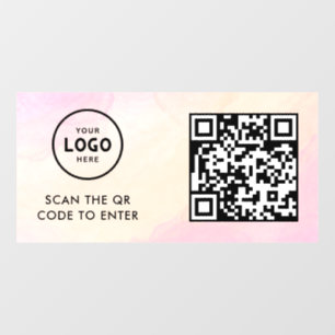 Autocollant Pour Fenêtre Contrôle d'accès   Code QR Logo de l'entreprise En