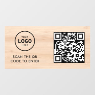 Autocollant Pour Fenêtre Contrôle d'accès Code QR Logo de l'entreprise En