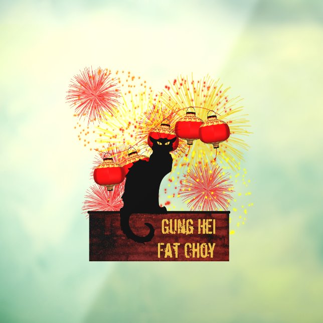 Autocollant Pour Fenêtre Conversation Noir Nouvel An Chinois (Feuille 3)