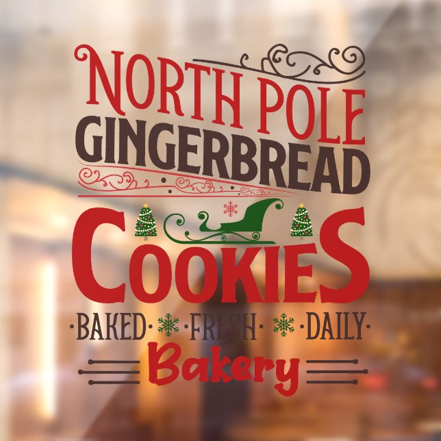 Autocollant Pour Fenêtre Cookies de pain d'épice du pôle Nord (Feuille 2)