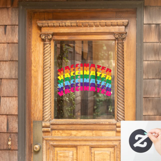 Autocollant Pour Fenêtre Cool texte personnalisé gay pride arc-en-ciel vacc (Porte d'accueil)