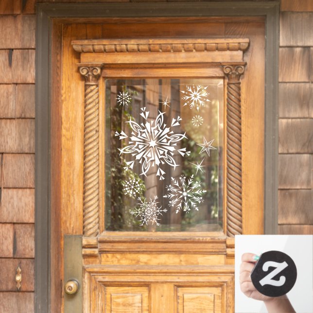 Autocollant Pour Fenêtre Couche de fenêtre des flocons de neige d'hiver (Porte d'accueil)