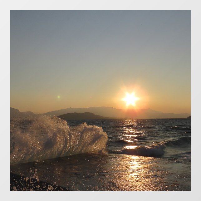 Autocollant Pour Fenêtre Coucher de soleil brûlant en Croatie (Feuille)
