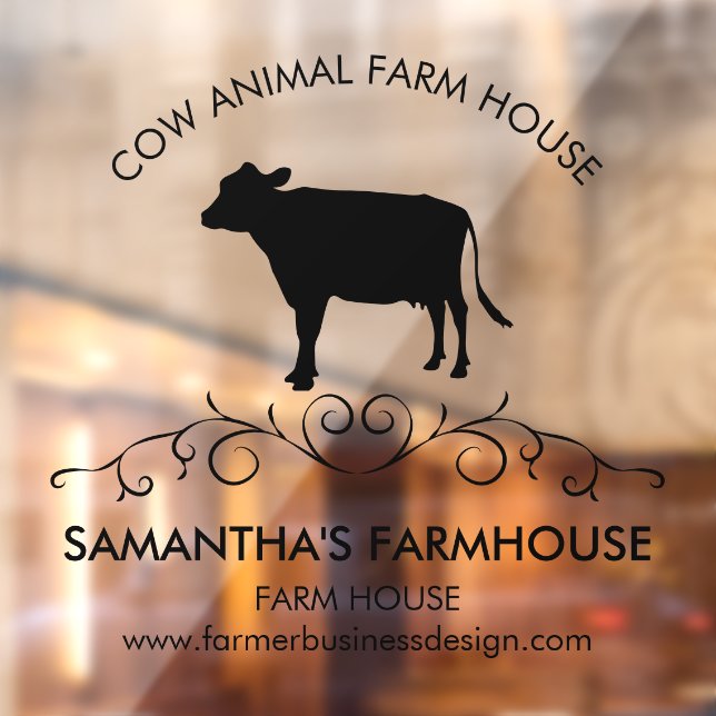 Autocollant Pour Fenêtre country living Farm Cow Silhouette (Feuille 2)