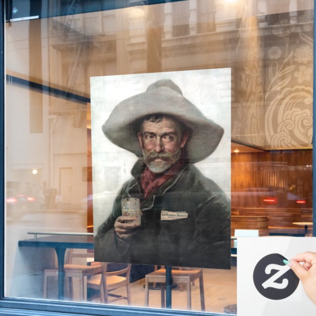 Autocollant Pour Fenêtre Cowboy espagnol Ranchero dans le Vieux-Ouest Saloo (Fenêtre de café)