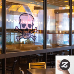 Autocollant Pour Fenêtre Crâne n Bones rose lg rnd fenêtre serrure avant