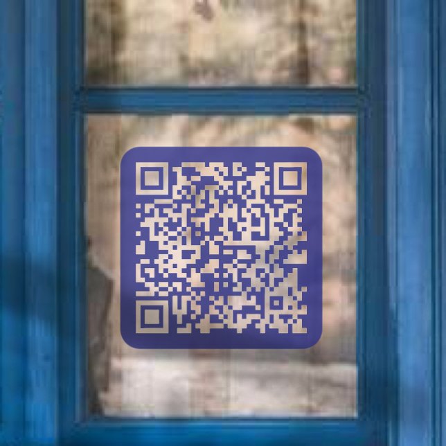 Autocollant Pour Fenêtre Créer un code QR scannable | Modifiable Bleu foncé (Créateur téléchargé)