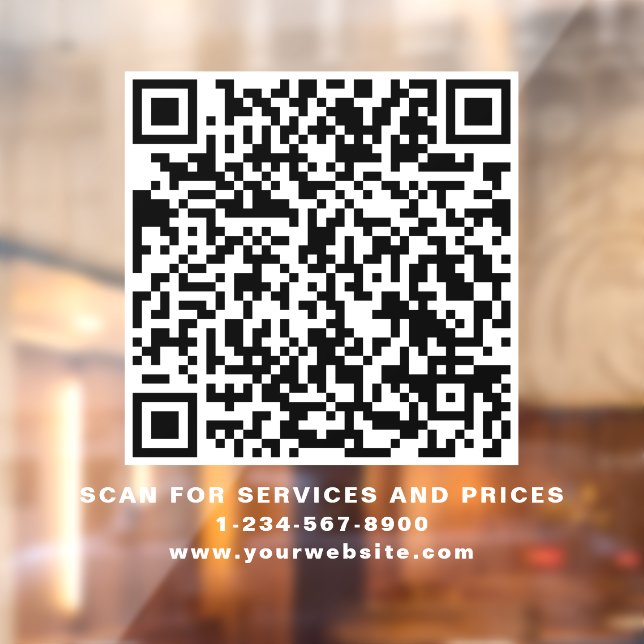 Autocollant Pour Fenêtre Créer votre code QR Blanc professionnel (Feuille 2)