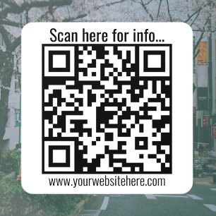 Autocollant Pour Fenêtre Créez votre propre code QR et informations Blanc