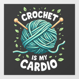 Autocollant Pour Fenêtre Crochet est mon cardio Fil à coudre Fitness