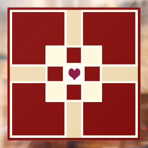 Autocollant Pour Fenêtre Croix chrétienne et coeur