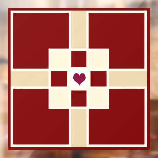 Autocollant Pour Fenêtre Croix chrétienne et coeur