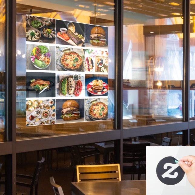 Autocollant Pour Fenêtre Custom 12 Photo d'entreprise Collage Restaurants a (Fenêtre du restaurant)