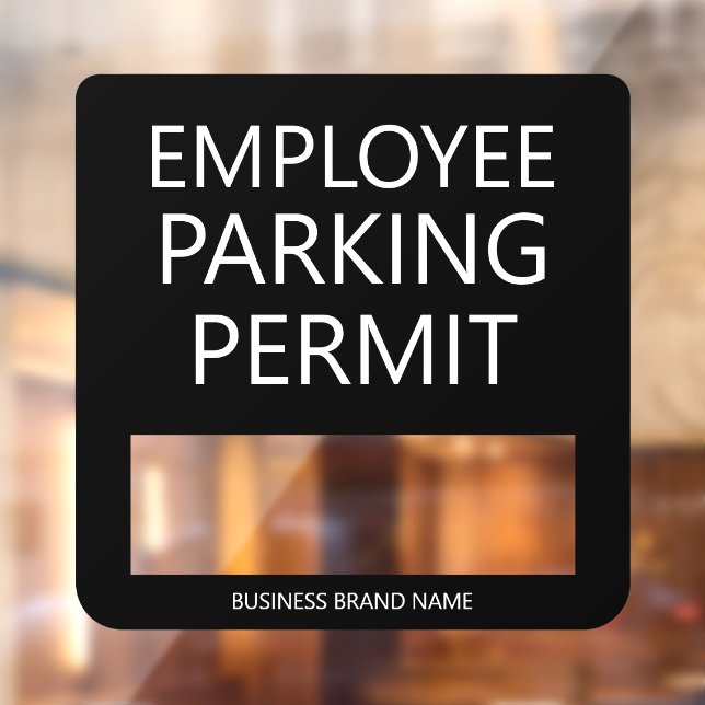 Autocollant Pour Fenêtre Custom Employee Resident Parking Permit Business (Feuille 2)