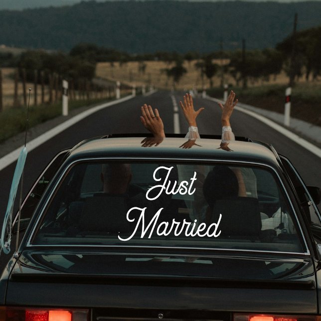 Autocollant Pour Fenêtre Custom Just Married Car Wedding Banner  (Custom Just Married Car Wedding Banner Window Cling)