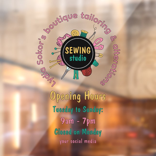 Autocollant Pour Fenêtre Custom Seamstress Tools QR Code Window Cling (Feuille 2)