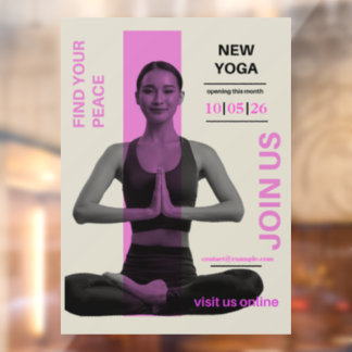 Autocollant Pour Fenêtre Custom Yoga Studio Opening