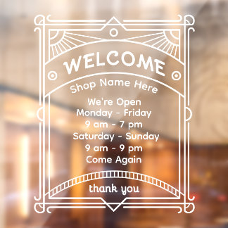 Autocollant Pour Fenêtre Customize Sunrise Restaurant Cafe Shop Open Hour 2