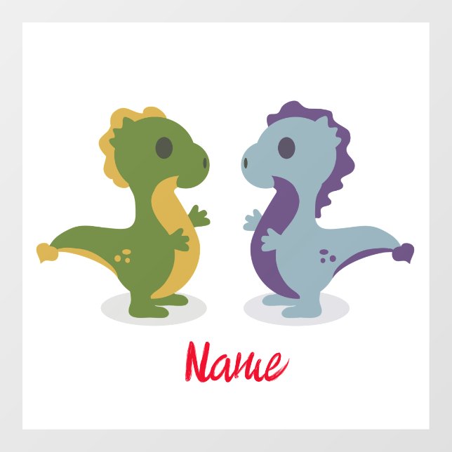 Autocollant Pour Fenêtre Cute Dinosaur Paire Thunder_Cove (Feuille)