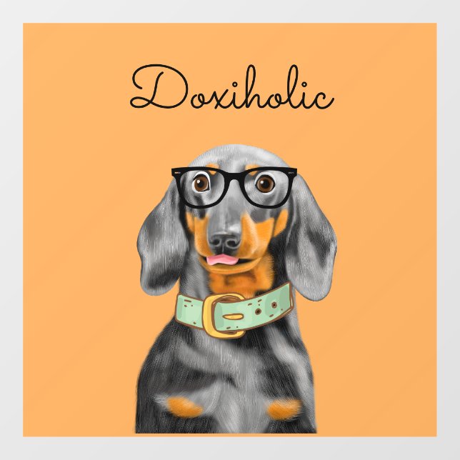 Autocollant Pour Fenêtre Dachshund Business Man Window Decal (Feuille)