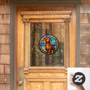 Autocollant Pour Fenêtre Dachshund Chien Portrait d'animal de compagnie Fau