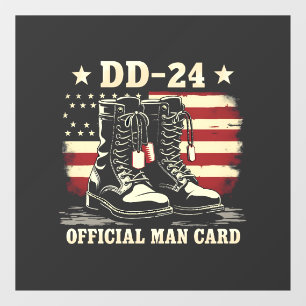 Autocollant Pour Fenêtre DD 24 Carte d'homme officielle Drapeau de la journ