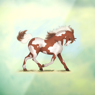 Autocollant Pour Fenêtre Décal Cheval Chestnut Overo Skewbald