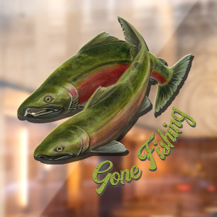 Autocollant Pour Fenêtre Décal de pêche Saumon personnalisé Clou de fenêtre