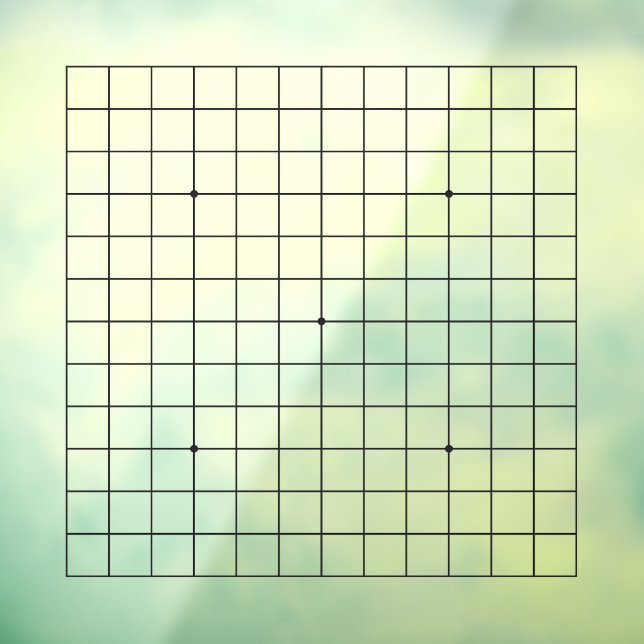 Autocollant Pour Fenêtre Décal personnalisable transparent Goban 13x13 (Feuille 3)